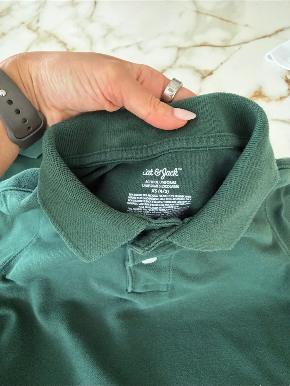 Cat & Jack Classic Green Polo Shirt for Kids - XS- 4/5
